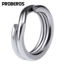 PROBEROS 50pcs Fishing Split Rings for CrankHard Bait Silver Stainless Steel 0#-12# Fishing Connector Accessories Tackle