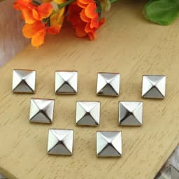 Mix-Colors 100pcs 9mm Punk Pyramid DIY Metal Square Rivet Studs and Spikes For Clothing Shoes Bags Accessories