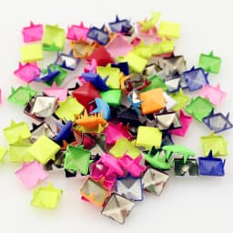 Mix-Colors 100pcs 9mm Punk Pyramid DIY Metal Square Rivet Studs and Spikes For Clothing Shoes Bags Accessories