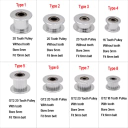 GT2 Idler Timing Pulley 16-tooth 20-Teeth with 3mm or 5mm Bore with Bearings for 3D Printer Parts Timing Belt 6mm 10mm