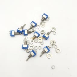 10Pcs MTS-101 2 Pin SPST Switch ON-OFF 2 Position AC125V/6A 250V/3A 6mm Blue Mini Toggle Switches