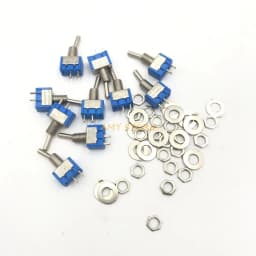 10Pcs MTS-101 2 Pin SPST Switch ON-OFF 2 Position AC125V/6A 250V/3A 6mm Blue Mini Toggle Switches