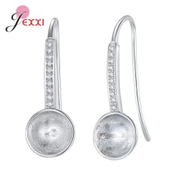 New Statement 925 Sterling Silver DIY Earrings Clasps Hooks Woman Handmade Jewelry Making Accessoru Fashion Design Cubic Zircon