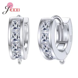 New Statement 925 Sterling Silver DIY Earrings Clasps Hooks Woman Handmade Jewelry Making Accessoru Fashion Design Cubic Zircon