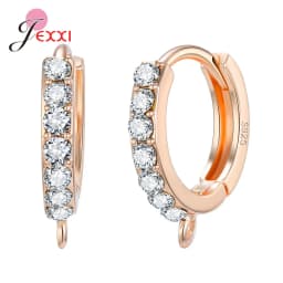 New Statement 925 Sterling Silver DIY Earrings Clasps Hooks Woman Handmade Jewelry Making Accessoru Fashion Design Cubic Zircon
