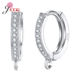 New Statement 925 Sterling Silver DIY Earrings Clasps Hooks Woman Handmade Jewelry Making Accessoru Fashion Design Cubic Zircon