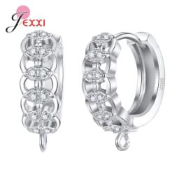 New Statement 925 Sterling Silver DIY Earrings Clasps Hooks Woman Handmade Jewelry Making Accessoru Fashion Design Cubic Zircon