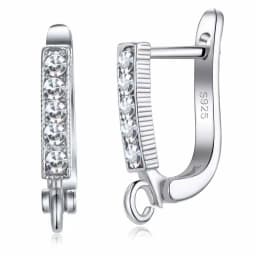 New Statement 925 Sterling Silver DIY Earrings Clasps Hooks Woman Handmade Jewelry Making Accessoru Fashion Design Cubic Zircon