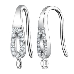 New Statement 925 Sterling Silver DIY Earrings Clasps Hooks Woman Handmade Jewelry Making Accessoru Fashion Design Cubic Zircon