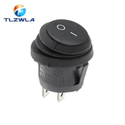 1PCS On Off Waterproof Vehicle Boat Switch Round Switch SPST 3Pin Rocker Switch 6A 10A 250V 125V AC LED