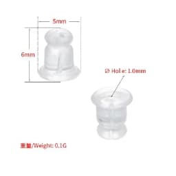 200Pcs/lot,Clear Soft Silicone Rubber Earring Backs Safety Rubber Stopper Jewelry Accessories DIY Ear Plugging model:VE86