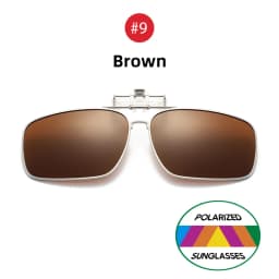VIVIBEE Mens Metal Clip on Sunglasses Polarized Eyeglasses UV400 Women Square Night Vision Driving Sun Glasses