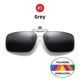 VIVIBEE Mens Metal Clip on Sunglasses Polarized Eyeglasses UV400 Women Square Night Vision Driving Sun Glasses