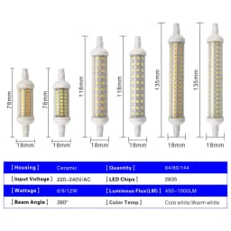 R7S LED 78mm 118mm 135mm R7S Light Bulb 6W 9W 12W SMD 2835 Lampada LED Lamp 220V Corn Light Energy Saving Replace Halogen Light