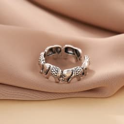 New Minimalist Retro Thai Silver Animal 925 Sterling Silver Jewelry Personality Elephant Group Exquisite Opening Rings R202