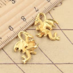 20pcs Charms Dragon 21x14mm Tibetan Bronze Silver Color Pendants Antique Jewelry Making DIY Handmade Craft