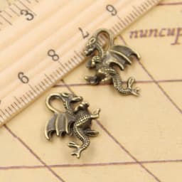 20pcs Charms Dragon 21x14mm Tibetan Bronze Silver Color Pendants Antique Jewelry Making DIY Handmade Craft