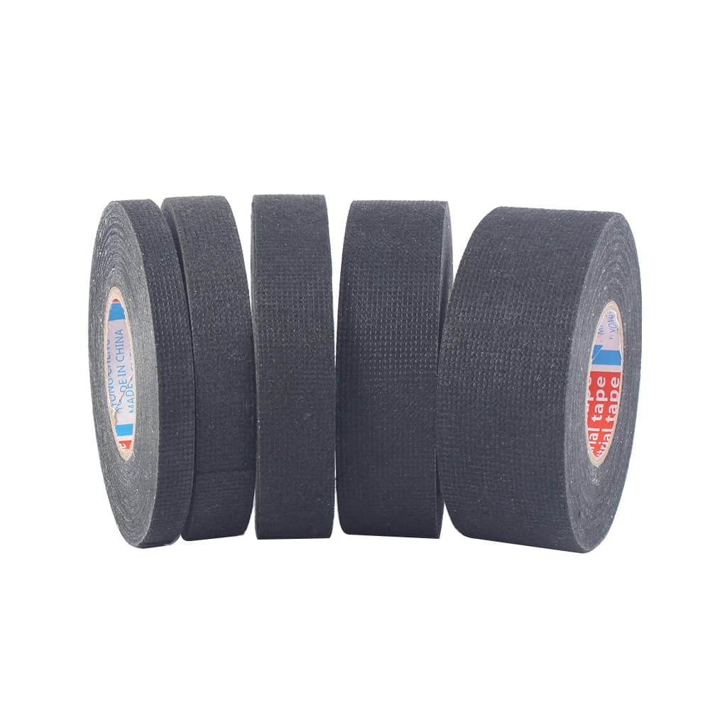 1pc Width 9/15/19/25/32MM Length 15M Heat-resistant Adhesive Cloth Fabric Tape For Car Auto Cable Harness Wiring Loom Protection