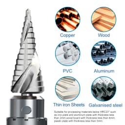 Xcan Step Drill Bit 1pc 4-12 4-32mm Pagoda Drill Hexagon Screw Drill Core Drilling Tool HSS Spiral Groove Wood Metal Hole Cutter