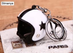 New Motorcycle Helmets Key chain Women men Cute Safety Helmet Car Keychain Bags Hot Key Ring gift Jewelry wholesale 17022