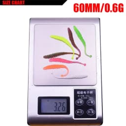 10 Pcs/Lot Worm Soft Fishing Lure Jig Wobblers 6cm 0.6g Shrimp Odor Additive Silicone Artificial Baits Bass Carp Pesca Tackle
