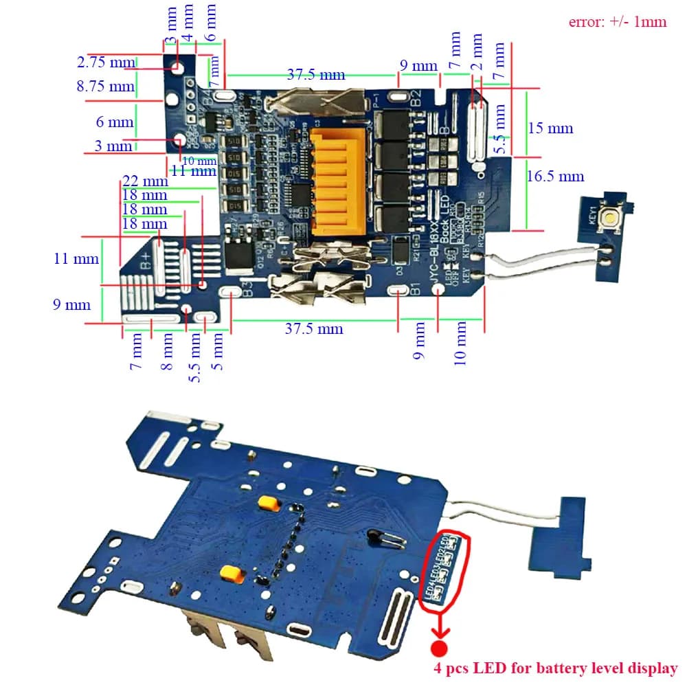 BMS PCBA For MAKITA 18V Li-ion Battery Case Balance Charging Circuit Board Lithium Ion Batteries Pack BL1830 BL1860 BL1890