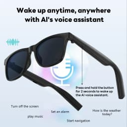 Lenovo Bluetooth5.4 AI Smart Camera Glasses 8K Photo Recording Remote Control Touch Translator Voice Assistant Wireless Sunglass