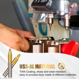 CMCP 1pc 6mm Shank Titanium Coated Key Cutting Machine End Milling Cutter 1/1.5/2.0/2.5/3.0/4.0/5.0mm Vertical Key Machine