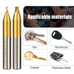 CMCP 1pc 6mm Shank Titanium Coated Key Cutting Machine End Milling Cutter 1/1.5/2.0/2.5/3.0/4.0/5.0mm Vertical Key Machine