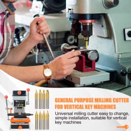 CMCP 1pc 6mm Shank Titanium Coated Key Cutting Machine End Milling Cutter 1/1.5/2.0/2.5/3.0/4.0/5.0mm Vertical Key Machine