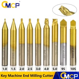 CMCP 1pc 6mm Shank Titanium Coated Key Cutting Machine End Milling Cutter 1/1.5/2.0/2.5/3.0/4.0/5.0mm Vertical Key Machine