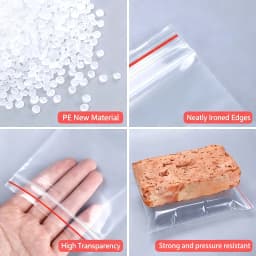 100pcs/pack Small Zip Lock Plastic Bag Reclosable Transparent Bag Shoe Bag Vacuum Bag Poly Clear Bags Thickness 0.05mm
