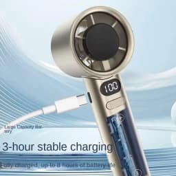 Lenovo 3000mah Handheld Fan Electric Hand Fans Ice Compress High-Speed Cooling USB Rechargeable Portable LED Digital Display