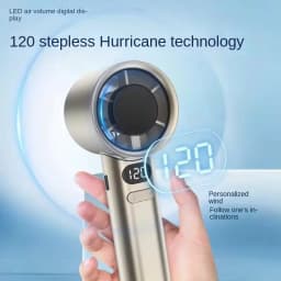 Lenovo 3000mah Handheld Fan Electric Hand Fans Ice Compress High-Speed Cooling USB Rechargeable Portable LED Digital Display