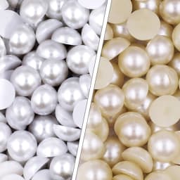 White Ivory Beige 2/3/4/6/8/10mm-25mm All Sizes Imitation Pearl ABS Plastic Half Round Loose Bead For Nail Art DIY Craft Garment