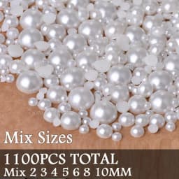 White Ivory Beige 2/3/4/6/8/10mm-25mm All Sizes Imitation Pearl ABS Plastic Half Round Loose Bead For Nail Art DIY Craft Garment