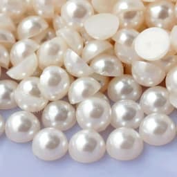 White Ivory Beige 2/3/4/6/8/10mm-25mm All Sizes Imitation Pearl ABS Plastic Half Round Loose Bead For Nail Art DIY Craft Garment