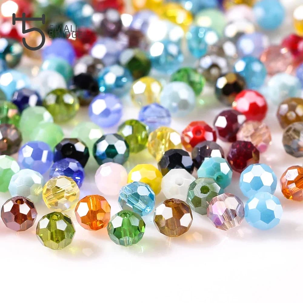3 4 6 8mm Czech Round Spacer Glass Beads For Jewelry Making Diy Accessories Colorful Faceted Crystal Beads Wholesale Z174