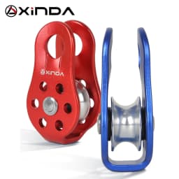 XINDA Rock Climbing Pulley Fixed Sideplate Single Sheave Pulley Outdoor Survival Tool High Altitud Traverse Hauling Gear