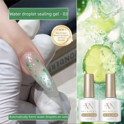 MIANEL 2026 New Summer Waterdrop Top Coat Gel, High Gloss Crystal Plating Sealer, 3D No-Wipe Nail Gel Polish