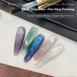 MIANEL 2026 New Summer Waterdrop Top Coat Gel, High Gloss Crystal Plating Sealer, 3D No-Wipe Nail Gel Polish
