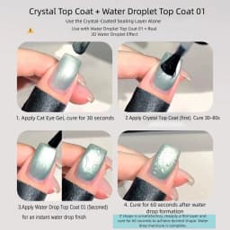 MIANEL 2026 New Summer Waterdrop Top Coat Gel, High Gloss Crystal Plating Sealer, 3D No-Wipe Nail Gel Polish