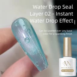 MIANEL 2026 New Summer Waterdrop Top Coat Gel, High Gloss Crystal Plating Sealer, 3D No-Wipe Nail Gel Polish