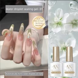 MIANEL 2026 New Summer Waterdrop Top Coat Gel, High Gloss Crystal Plating Sealer, 3D No-Wipe Nail Gel Polish