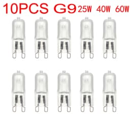 10pcs/lot G9 220-240V 25W 40W 60W Portable Warm White Halogen Bulb Light Lamp 3000-3500K Globe 230V Capsule Clear Bulbs