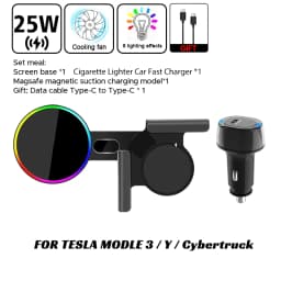 25W Car Phone Mount Holder Magnetic Wireless Charger Compatible with MagSafe for Tesla Model 3 Y HIGHLAND LAUNCH JUNIPER 2026