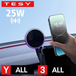 25W Car Phone Mount Holder Magnetic Wireless Charger Compatible with MagSafe for Tesla Model 3 Y HIGHLAND LAUNCH JUNIPER 2026