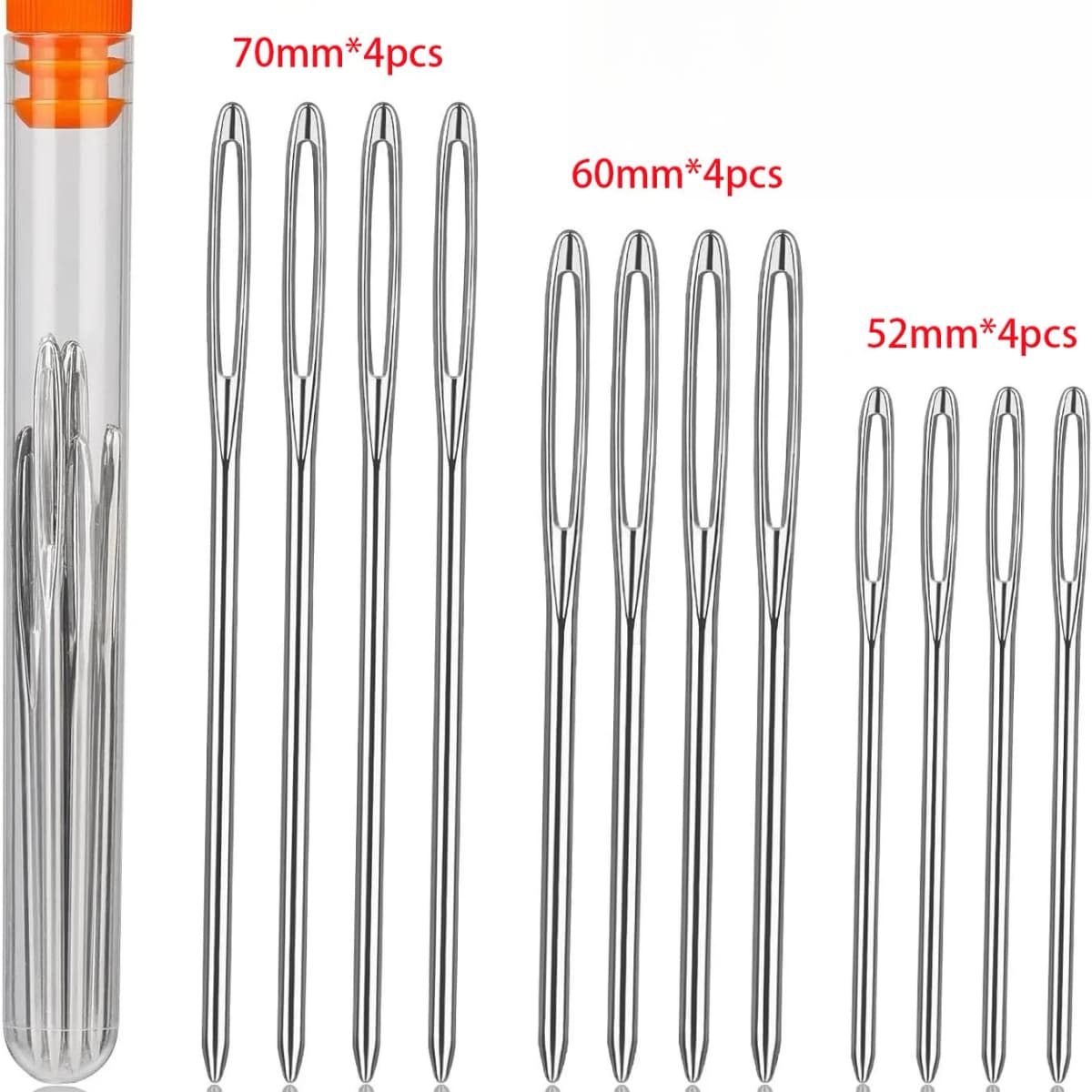 Large Eye Hand Sewing Needles Kit, Big Eye Stitching Needles for Yarn, Embroidery & Jewelry Beading, Household Sewing Acce