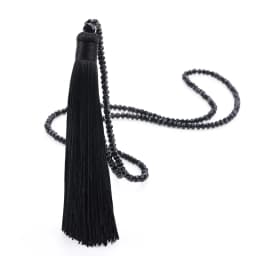 Fashion 14 Colors Long Fringe Silk Tassel Necklace Women Glass Bead Crystal Pendant Necklaces Statement Vintage Bohemian Jewelry