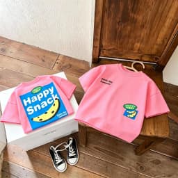 Children Cute Fruit Print Double Sided T Shirt Boys Girls Cotton Short Sleeve Tees O-Neck Short Clothing Baby Daily Casual Wear